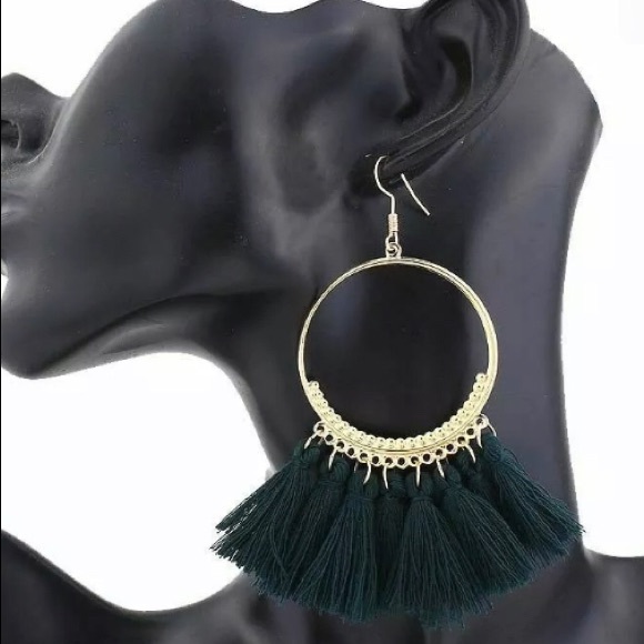 🔥Fringe BOHO Dangle Earrings🔥DARK Nwt🏷 - Picture 3 of 7